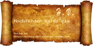Hochfelder Valéria névjegykártya